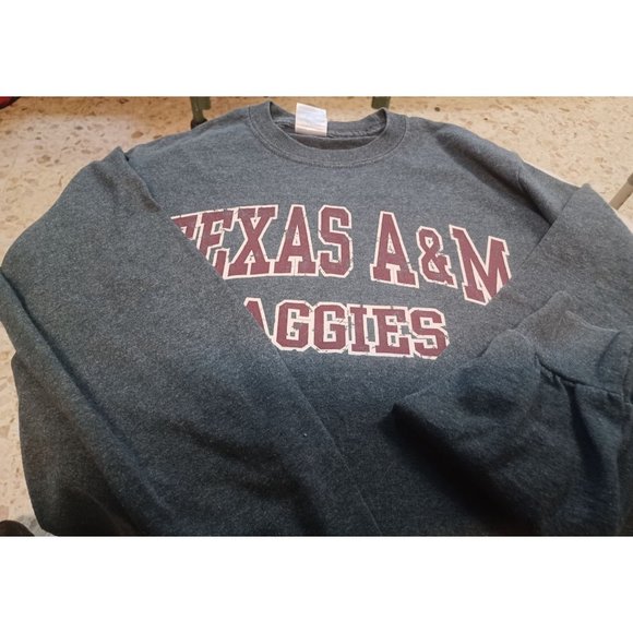 Texas A & M Aggies Long Sleeve Graphic Tee SZ Small Gray & Maroon - Picture 3 of 4